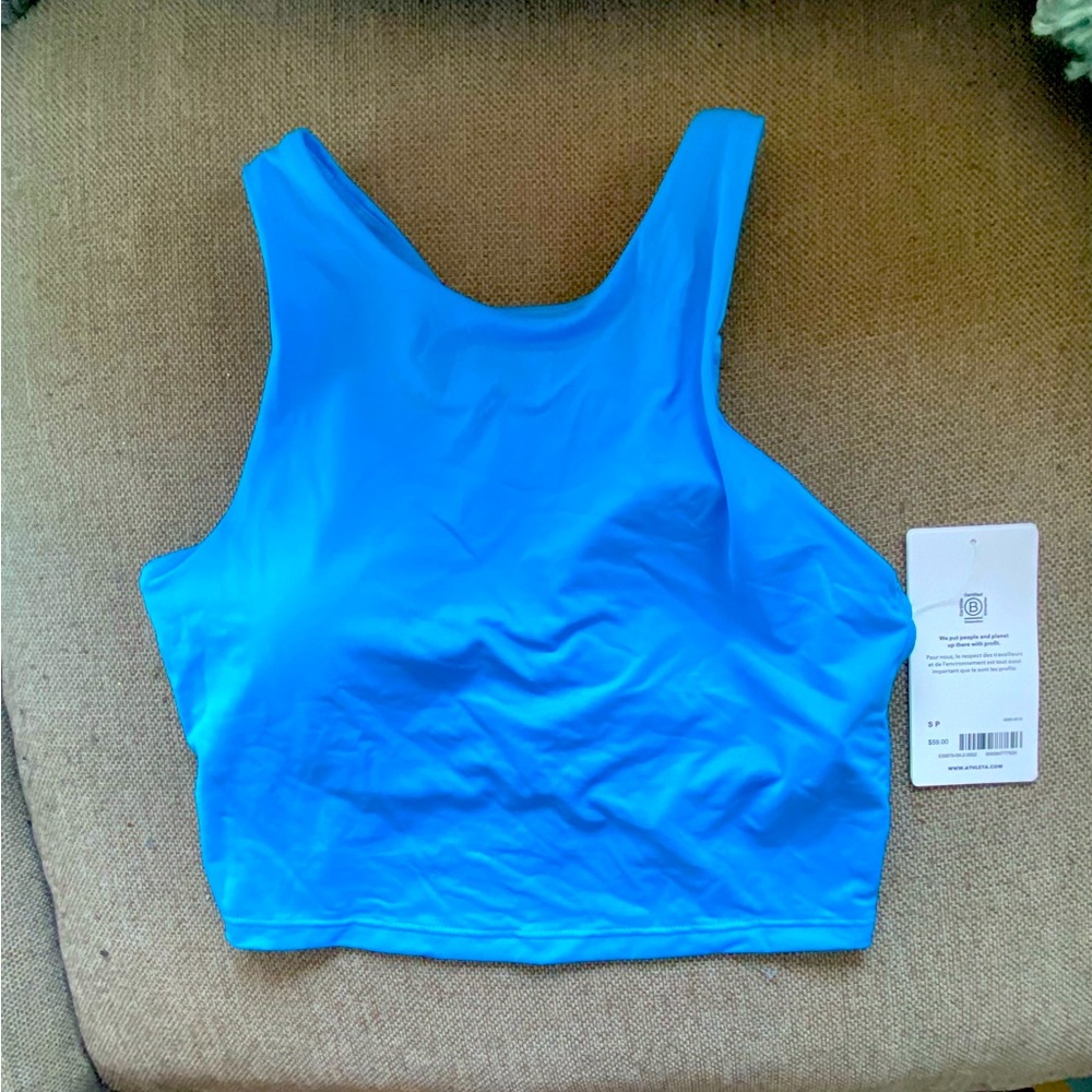 ATHLETA Conscious Crop Bikini Top A-C NWT Women’s S Santorini Blue